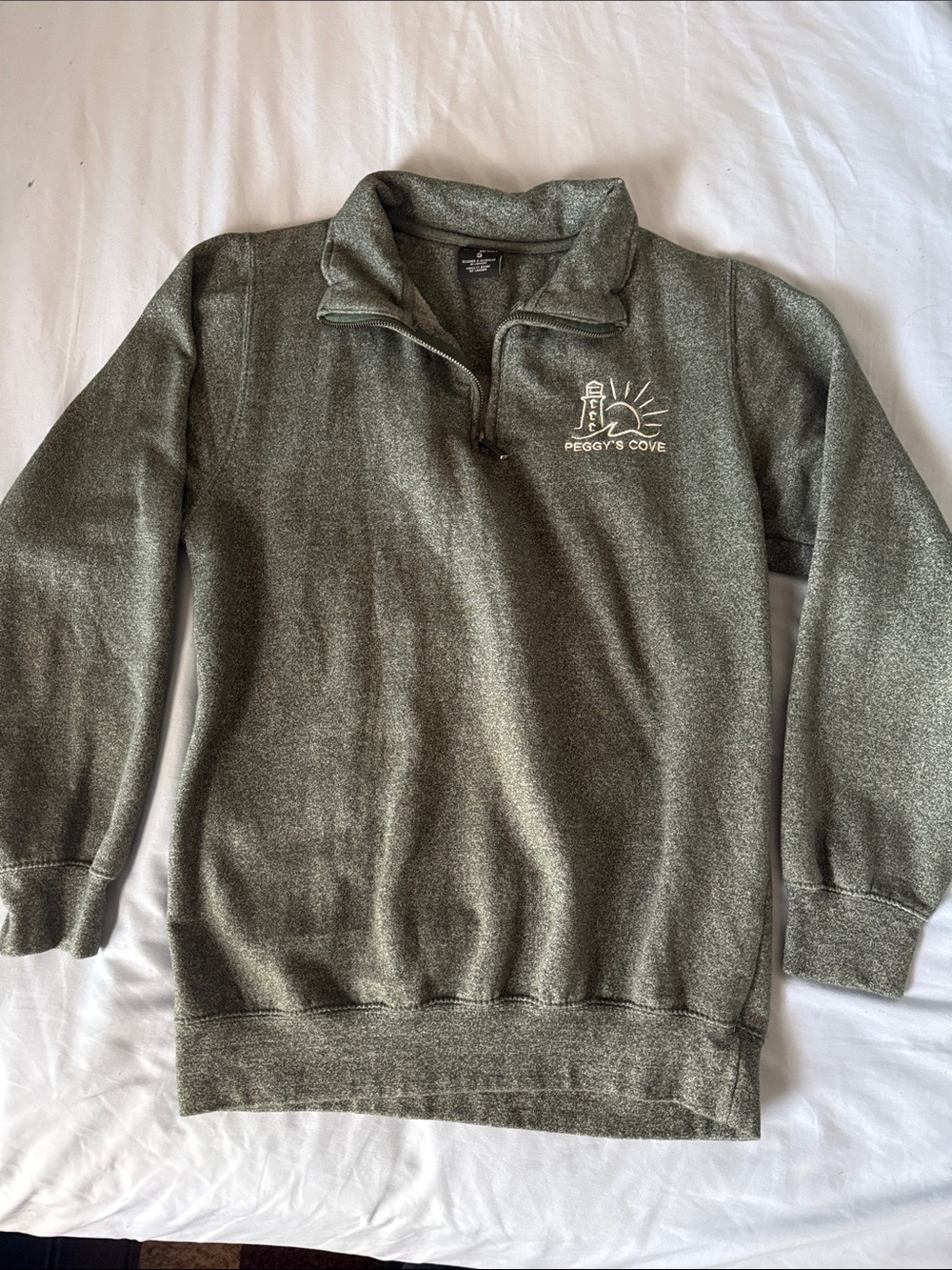 Men's Olive Quarter-Zip Sweater